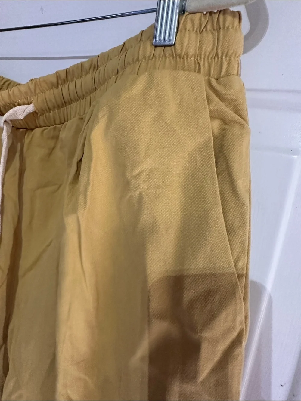 Men's Casual Drawstring Shorts - Mustard Yellow